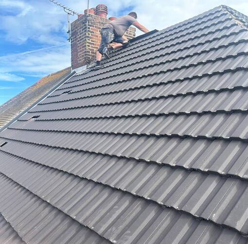 Dereham Roofing Services 11 This is a photo of a new roof being installed in Dereham. Installation carried out by Dereham Roofing Services