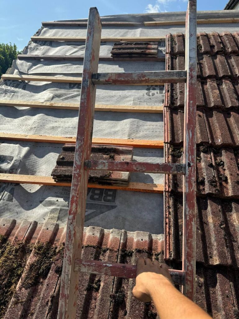 This is a photo of a roof in Dereham that needs repair.