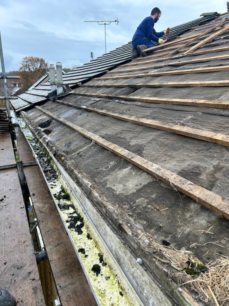 This is a photo of a roof being repaired in Dereham. Installation carried out by Dereham Roofing Services